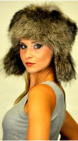 Raccoon fur hat ushanka